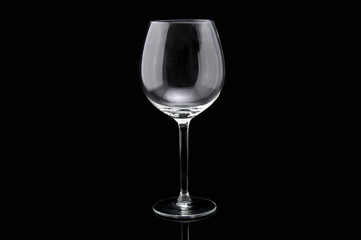 Empty glasses, a black background