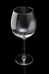 Empty glasses, a black background