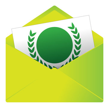 Courrier, email, message, invitation, enveloppe, lauriers
