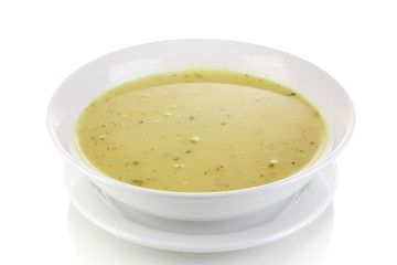 Tasty soup isolated on white