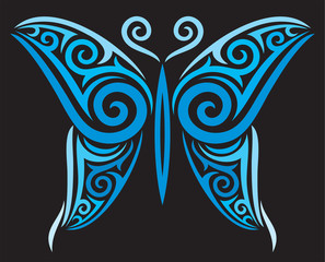 Naklejka premium tattoo butterfly (butterfly for tattoo design, tattoo style)