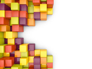 cubes abstract background 3d render