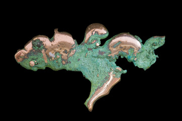 Polished piece of native copper. About 10 cm  long.