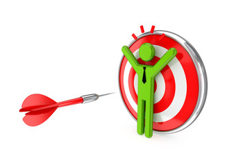 Darts and 3d small person.