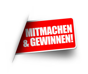 Mitmachen und gewinnen! Button, Icon