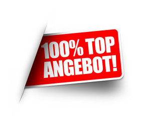 100% Top Angebot! Button, icon