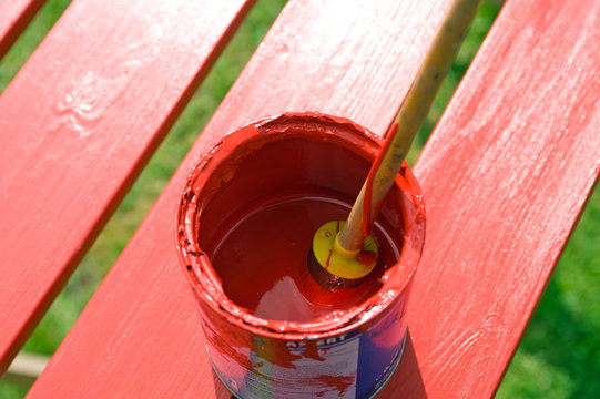 paint-brush with red color