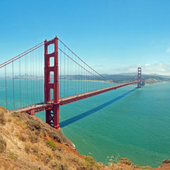 The Golden Gate Bridge in San Francisco with beautiful azure oce