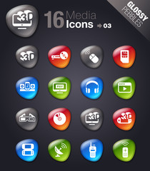 Glossy Pebbles - Media Icons