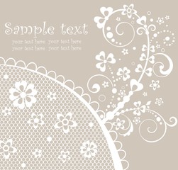 Beautiful pastel card with lace