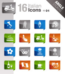 Fototapeta premium Angle Stickers - Italian Icons