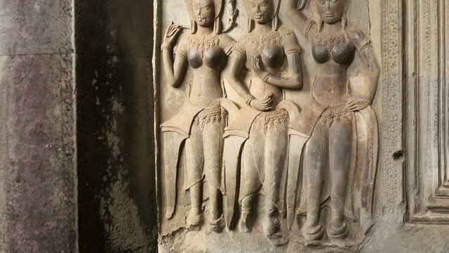 Detail of Angkor Wat temple, Cambodia, Asia