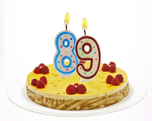 cake with number candles