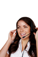 woman with headset