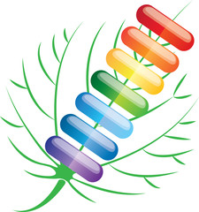 colored pills capsules, vector illustration
