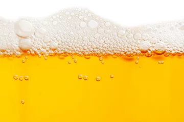 Crédence de cuisine en verre imprimé Bière Gros plan des bulles de bière