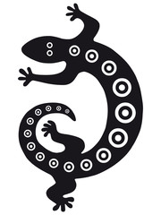 Schwarzer Vektor-Gecko mit Kreismuster