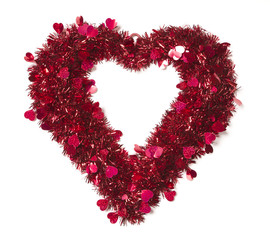 Heart Shaped Shiny Tinsel with Small Hearts