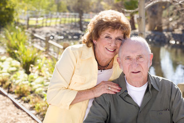 Fototapeta premium Happy Senior Couple Relaxing in The Park
