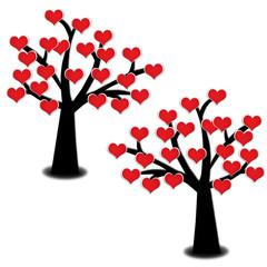 Obraz premium red heat blooming on tree isolated on white background