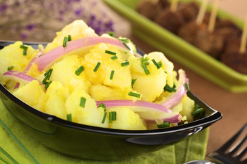 Potato salad with onions prepared in Swabian-Style