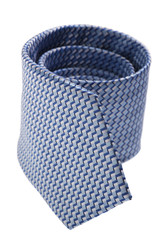 closeup of blue tie on spiral