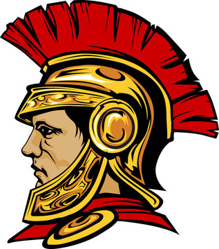 Spartan Trojan with Helmet Mascot Vector Image