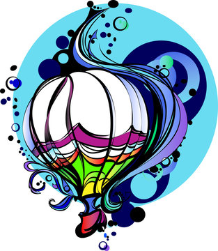 Colorful Vector Illustration of a Hot Air Balloon