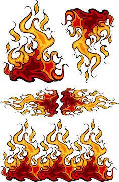 Group of  Flames Vector Design Templates