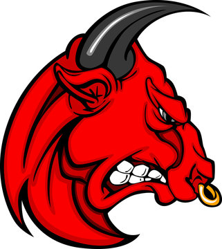 Mascot Bull Vector Cartoon Illustration