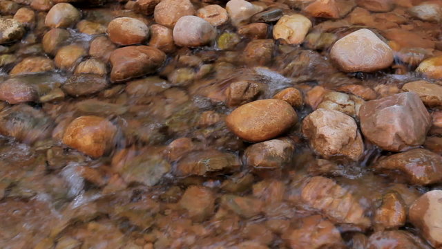 water rushing over river rocks in stream