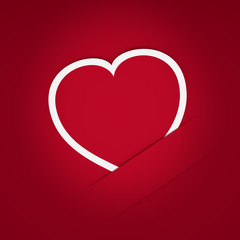 Heart of paper postcard