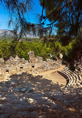 Old amphitheater Phaselis in Antalya, Turkey
