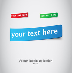 Set of colored ribbons on paper.