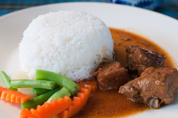Roast pork with rice
