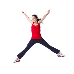 Obraz premium Young woman jumping