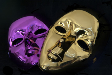 Carnival masks on black  background