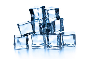 pile of many ice cubes