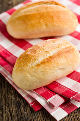 the bun on checkered napkin