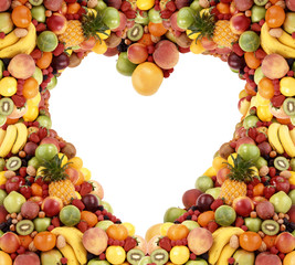 Corazón de frutas