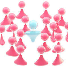 Icon-like man surrounded by a crowd of women