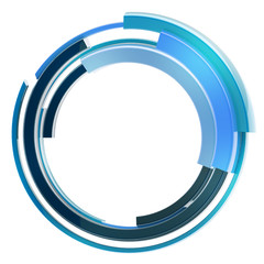 Fototapeta premium Abstract techno circular frame border isolated