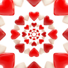 Abstract background made of glossy hearts