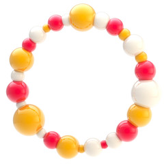 Abstract circular frame made of spheres isolated