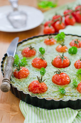 Spinat-Tomaten Quiche