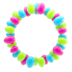 Circular easter egg glossy bright ornament