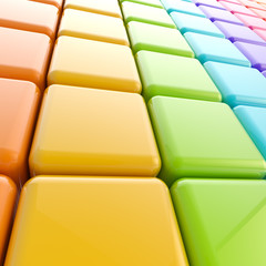 Abstract glossy background made of cubes