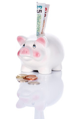 Piggy bank With British Currency