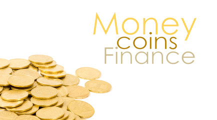 golden coins isolated on white