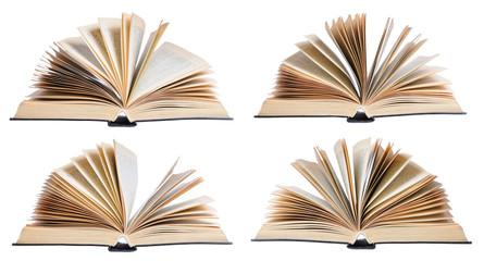 Four open books